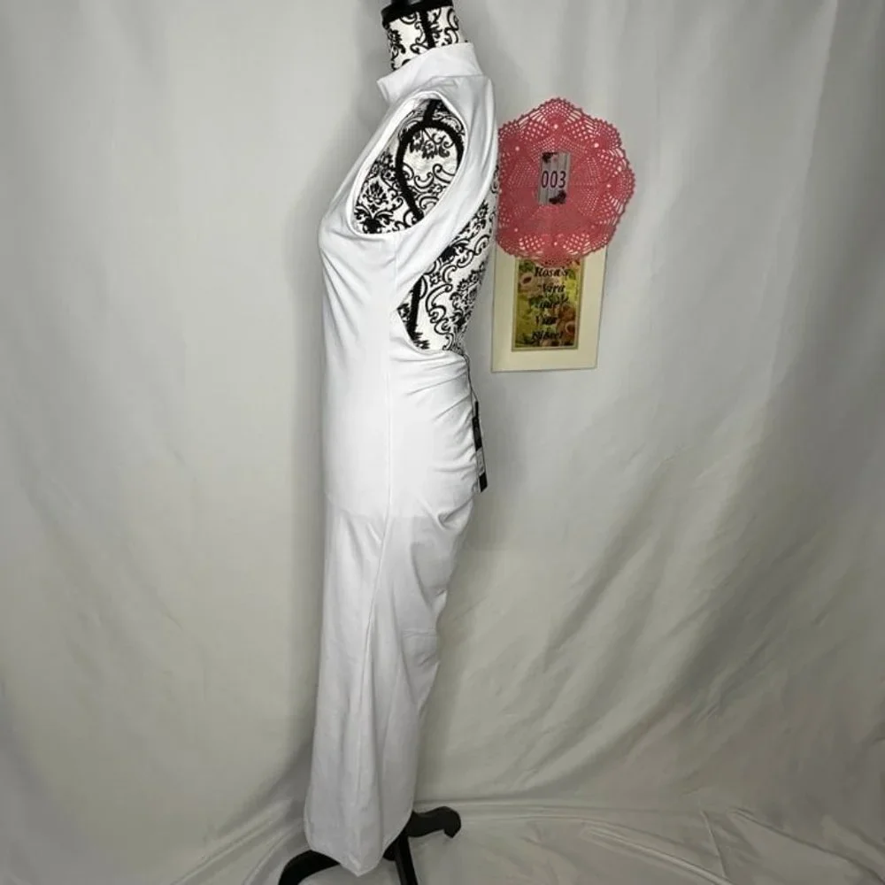 NWT White Dinner in Paris Midi Dress Size Medium - Picture 5 of 10